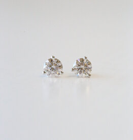 14k White Gold 3.01ctw G-H/SI Lab Grown Diamond Stud Earrings