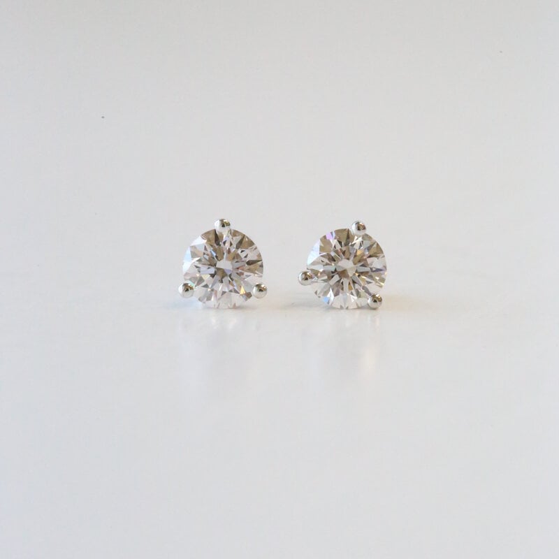 14k White Gold 3.01ctw G-H/SI Lab Grown Diamond Stud Earrings