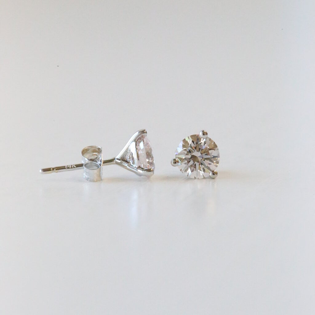 14k White Gold 3.01ctw G-H/SI Lab Grown Diamond Stud Earrings