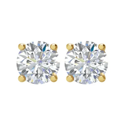American Jewelry 14k Yellow Gold 1.01ctw I/SI1 GIA Round Diamond Solitaire Stud Earrings