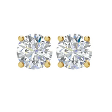 American Jewelry 14k Yellow Gold 1ctw I/SI2 GIA Round Diamond Solitaire Stud Earrings