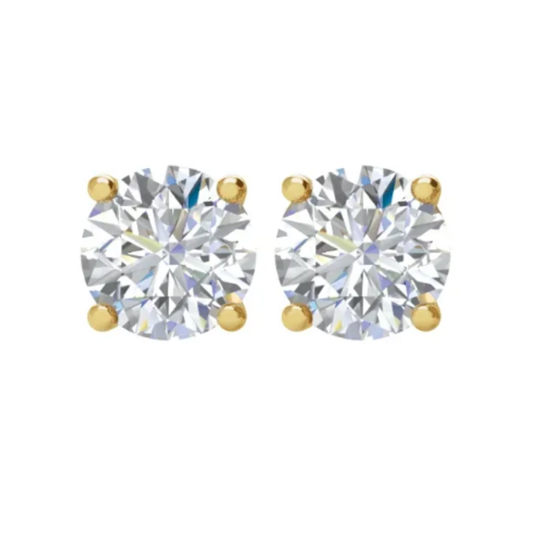 American Jewelry 14k Yellow Gold 1ctw I/SI2 GIA Round Diamond Solitaire Stud Earrings
