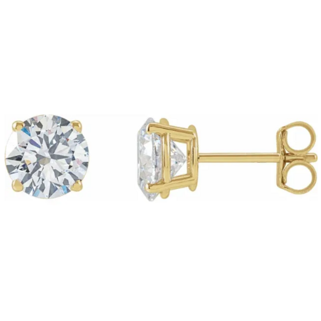 American Jewelry 14k Yellow Gold 1.01ctw H/SI1-VS2 GIA Round Brilliant Diamond Solitaire Stud Earrings