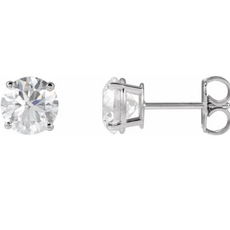 American Jewelry 14k White Gold 1ctw E-I/SI2-VS2 GIA Round Diamond Stud Earrings