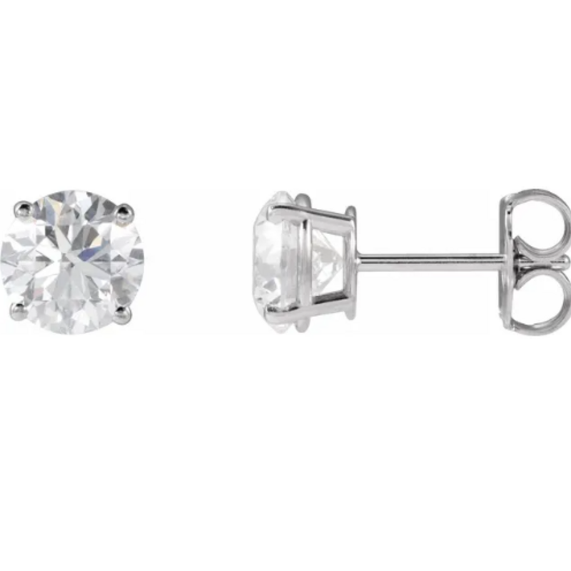 American Jewelry 14k White Gold 1ctw E-I/SI2-VS2 GIA Round Diamond Stud Earrings