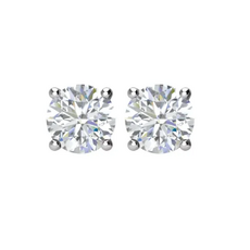 American Jewelry 14k White Gold 1.01ctw E-F/SI2 GIA Round Diamond Solitaire Stud Earrings
