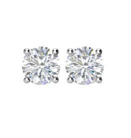 American Jewelry 14k White Gold 1.01ctw E-F/SI2 GIA Round Diamond Solitaire Stud Earrings