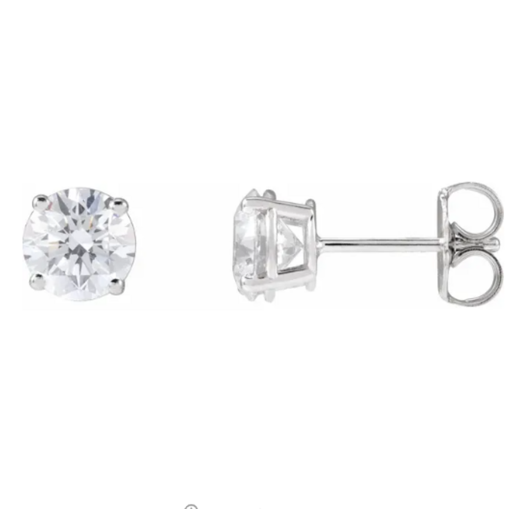 American Jewelry 14k White Gold 1ctw I/SI1-SI2 GIA Round Diamond Solitaire Stud Earrings