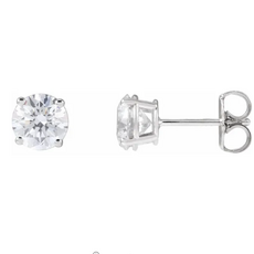 American Jewelry 14k White Gold 1ctw I/SI1-SI2 GIA Round Diamond Solitaire Stud Earrings