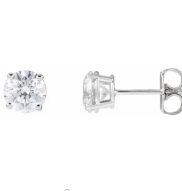 American Jewelry 14k White Gold 1.13ctw E-F/SI2 GIA Round Diamond Solitaire Stud Earrings