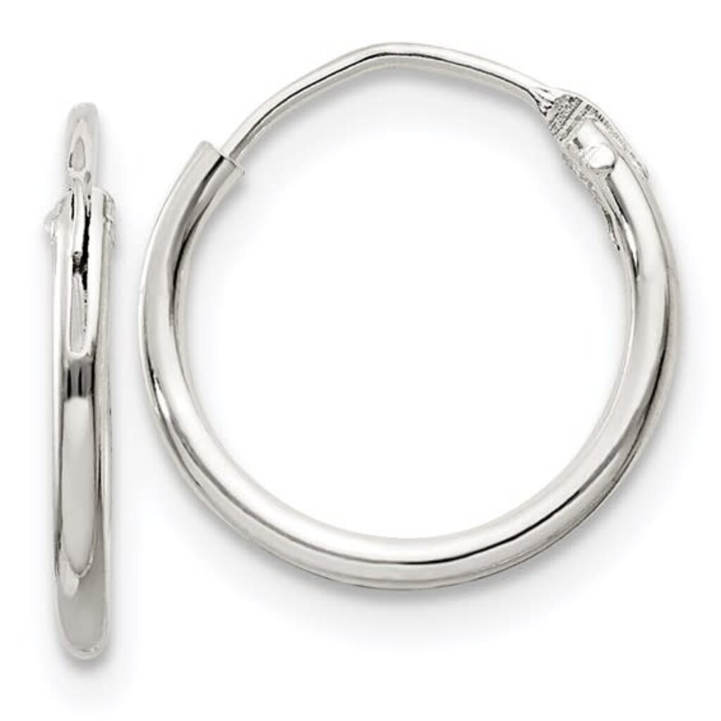 American Jewelry Sterling Silver 1.3x12mm Huggie Hoop Earrings