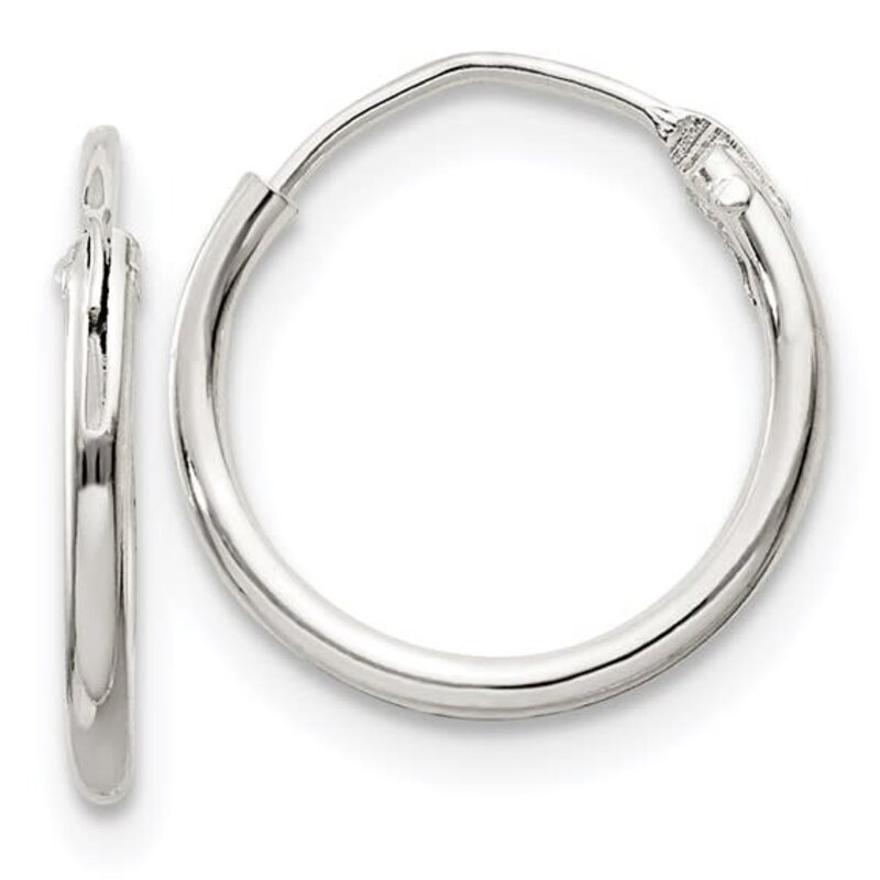 American Jewelry Sterling Silver 1.3x12mm Huggie Hoop Earrings