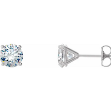 American Jewelry 14k White Gold 1ctw Round Diamond Solitaire Stud Earrings