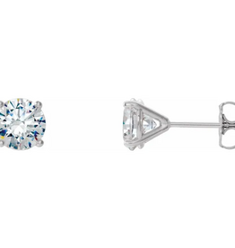 American Jewelry 14k White Gold 1ctw Round Diamond Solitaire Stud Earrings