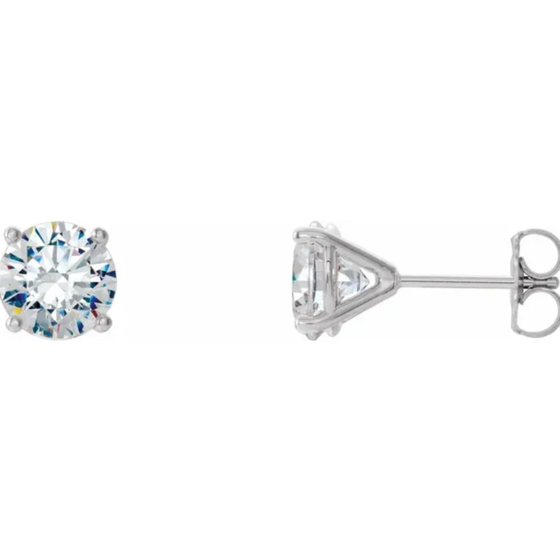 American Jewelry 14k White Gold 1ctw Round Diamond Solitaire Stud Earrings