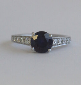 American Jewelry Platinum 1.4ct Lab Grown Alexandrite .35ctw Diamond Solitaire Cathedral Ring