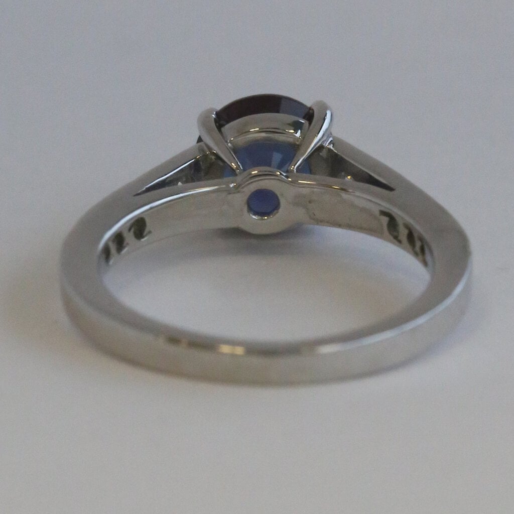 American Jewelry Platinum 1.4ct Lab Grown Alexandrite .35ctw Diamond Solitaire Cathedral Ring