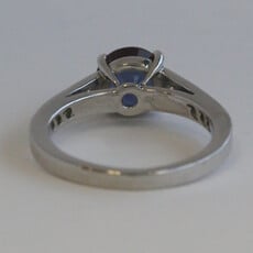 American Jewelry Platinum 1.4ct Lab Grown Alexandrite .35ctw Diamond Solitaire Cathedral Ring