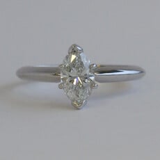 American Jewelry 14k White Gold .82ct G/SI1 GIA Marquise Diamond Solitaire Enagagement Ring (Size 6)