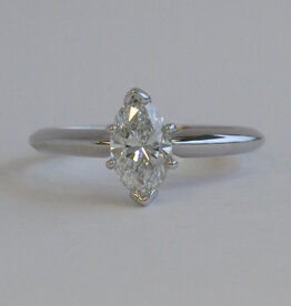 American Jewelry 14k White Gold .82ct G/SI1 GIA Marquise Diamond Solitaire Enagagement Ring (Size 6)