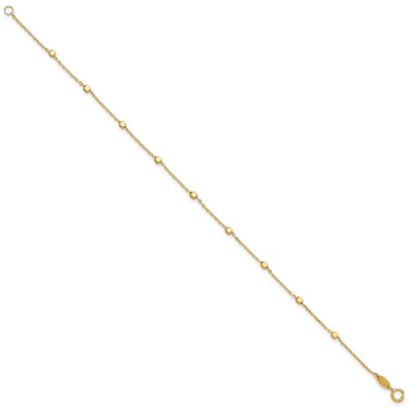 American Jewelry 10k Yellow Gold Stationed Cube Bracelet (7.75")