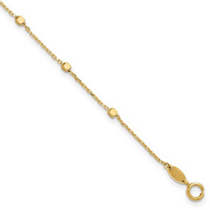 American Jewelry 10k Yellow Gold Stationed Cube Bracelet (7.75")