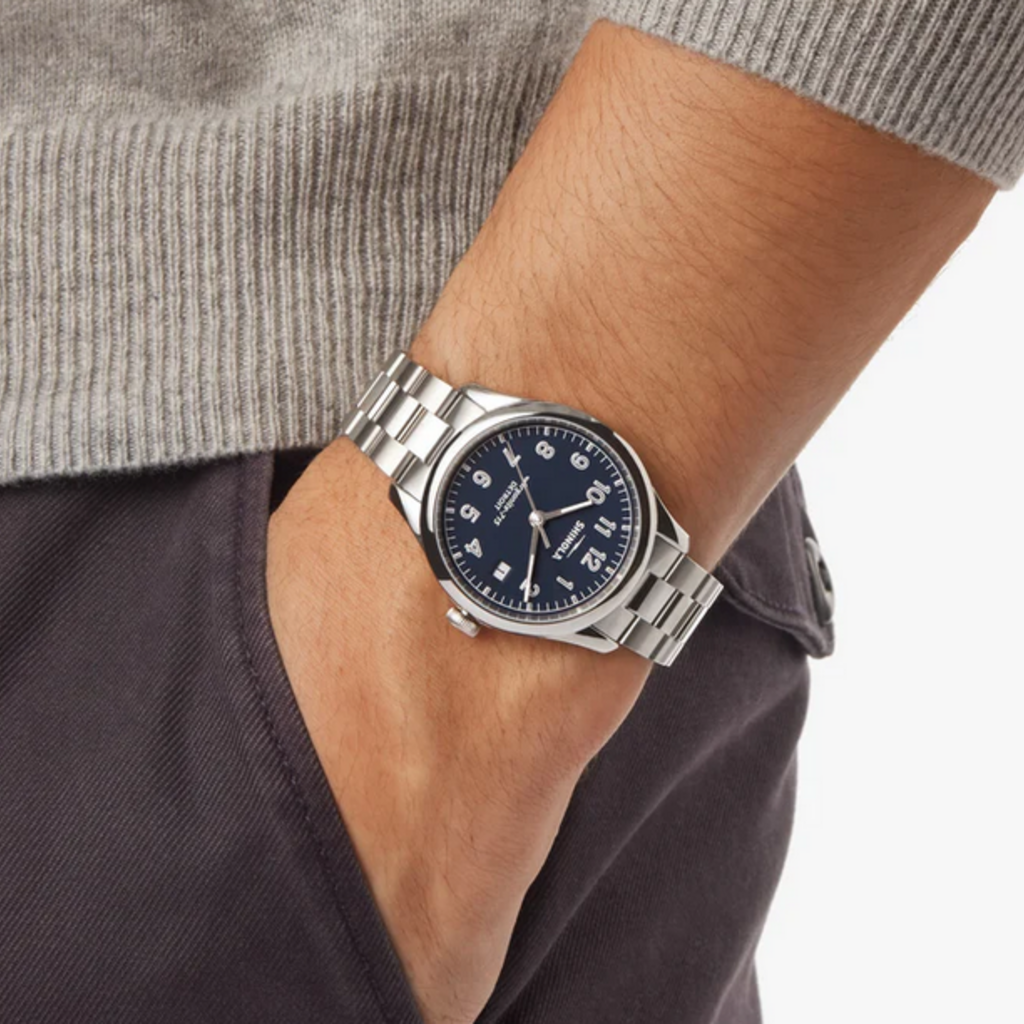 Shinola Shinola Vinton 38mm Midnight Blue Dial Stainless Steel Bracelet