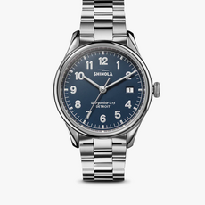 Shinola Shinola Vinton 38mm Midnight Blue Dial Stainless Steel Bracelet