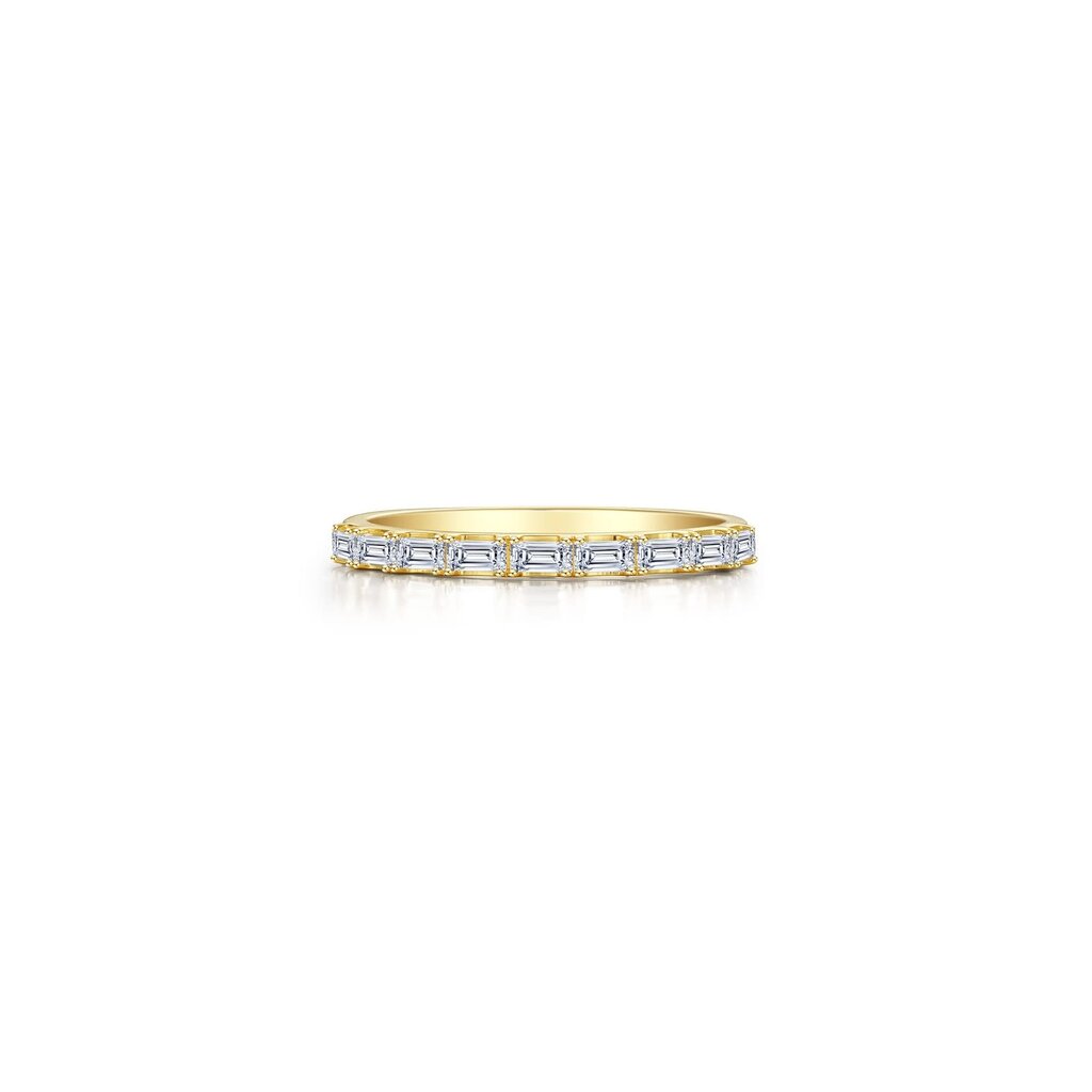 Lafonn Lafonn Sterling Silver Gold Plated .90ctw Simulated Diamond Baguette Band Ring