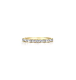 Lafonn Lafonn Sterling Silver Gold Plated .90ctw Simulated Diamond Baguette Band Ring
