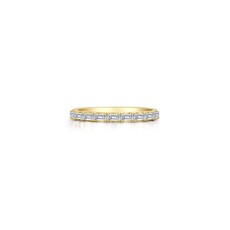 Lafonn Lafonn Sterling Silver Gold Plated .90ctw Simulated Diamond Baguette Band Ring