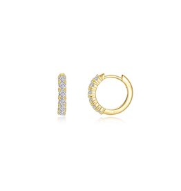 Lafonn Lafonn Sterling Silver Gold Plated .60ctw Simulated Diamond Huggie Hoop Earrings