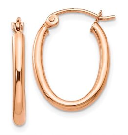 American Jewelry 10k Rose Gold Oval Hoop Earrings