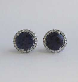 American Jewelry 14k White Gold 2.77ct Lab Grown Alexandrite .22ctw Diamond Stud & Jacket Earrings
