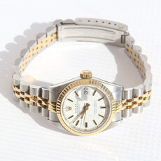 Rolex Pre-Owned Ladies Rolex Two Tone Oyster Perpetual Datejust Watch w/ White Dial