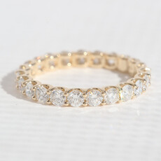 American Jewelry 14k Yellow Gold 2ctw Lab Grown Round Diamond Eternity Wedding Band Ring
