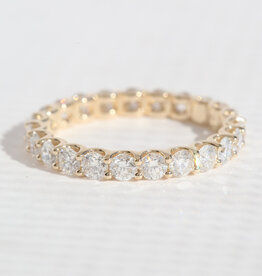 American Jewelry 14k Yellow Gold 2ctw Lab Grown Round Diamond Eternity Wedding Band Ring