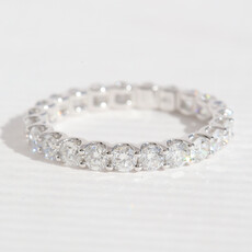 American Jewelry 14k White Gold 2ctw Lab Grown Round Diamond Eternity Wedding Band Ring