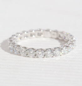 American Jewelry 14k White Gold 2ctw Lab Grown Round Diamond Eternity Wedding Band Ring