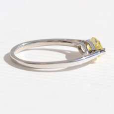 American Jewelry 14k White Gold .88ct Irradiated Yellow/VS2 Diamond East to West Marquise Solitaire Ring