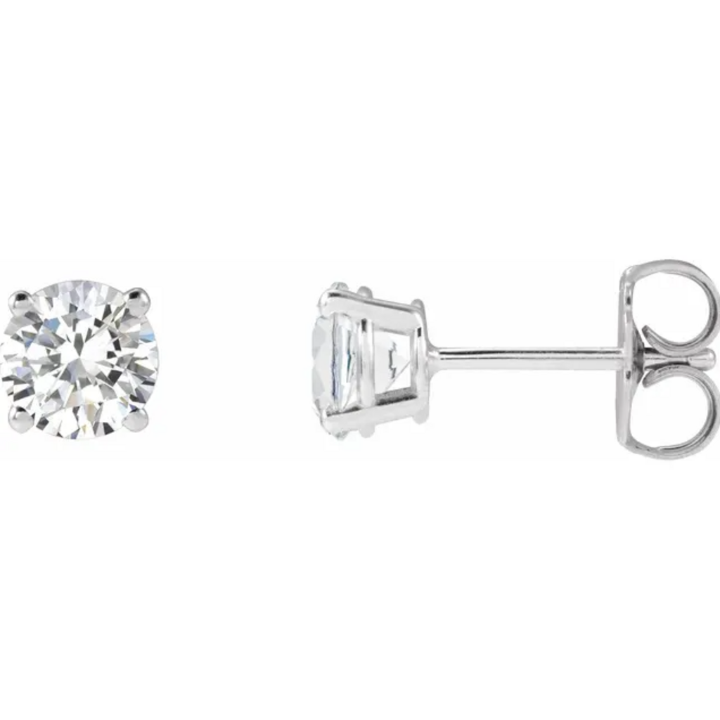 American Jewelry 14k White Gold 1ctw E-F/SI2 GIA Round Diamond Solitaire Stud Earrings