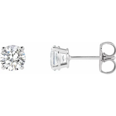 American Jewelry 14k White Gold 1ctw E-F/SI2 GIA Round Diamond Solitaire Stud Earrings