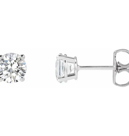 American Jewelry 14k White Gold 1ctw E-F/SI2 GIA Round Diamond Solitaire Stud Earrings