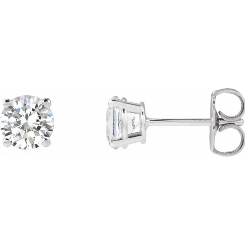 American Jewelry 14k White Gold 1ctw E-F/SI2 GIA Round Diamond Solitaire Stud Earrings