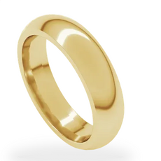 American Jewelry 10k Yellow Gold 5mm Half Round Polished Comfort Fit Wedding Band