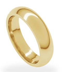 American Jewelry 10k Yellow Gold 5mm Half Round Polished Comfort Fit Wedding Band