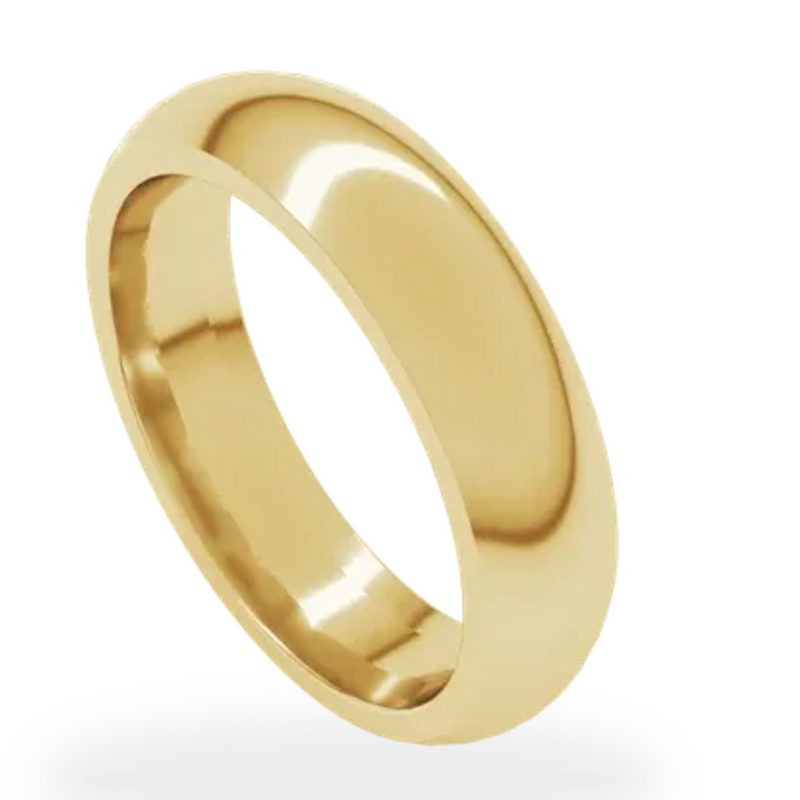 American Jewelry 10k Yellow Gold 5mm Half Round Polished Comfort Fit Wedding Band