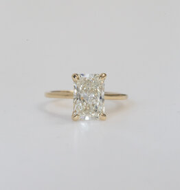 American Jewelry 14k Yellow Gold 3.02ct G/VS1 IGI Lab Grown Radiant Cathedral Solitaire Engagement Ring