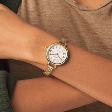 Shinola Shinola Birdy 34mm Gold Tone Watch with White Dial