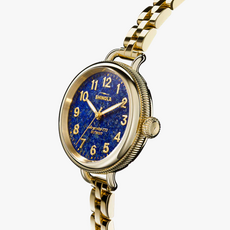 Shinola Shinola 34mm Birdy Gold Tone and Lapid Dial Watch
